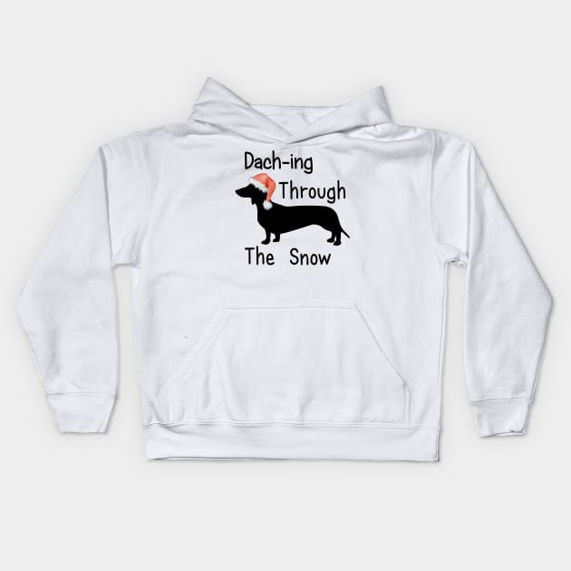 Dach-ing Through The Snow Kids Hoodie by PeppermintClover